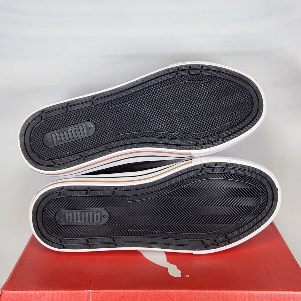 Puma Court Classic Vulc Mens Shoes 8.5 Black White Canvas Sneakers 395020 03 - Picture 6 of 8
